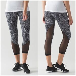 Lululemon Pace Rival Marathon Crop Leggings (black white Splatter) - 2
